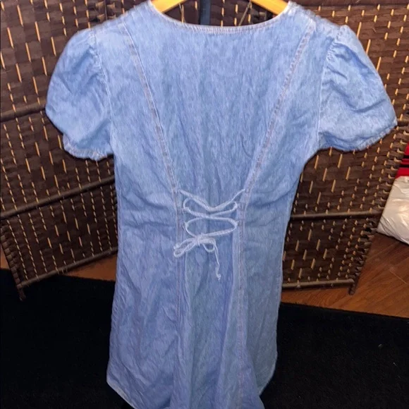 JIM ELLIOT Vintage 90s Blue Denim Button-Down Dress - Picture 8 of 8